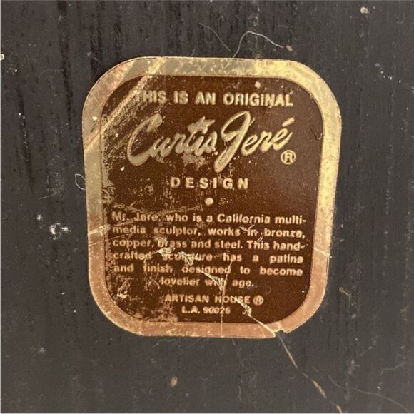 Curtis Jere Vintage Metal Flower Cart Sculpture - Picture 11 of 11